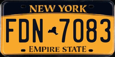 NY license plate FDN7083