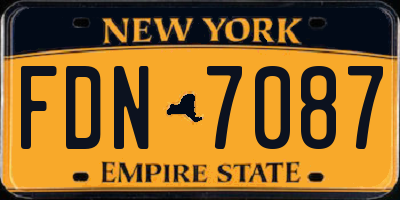 NY license plate FDN7087