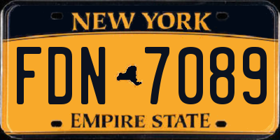 NY license plate FDN7089