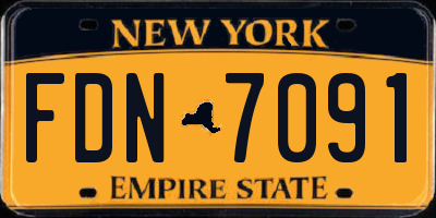 NY license plate FDN7091