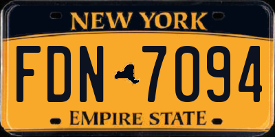 NY license plate FDN7094