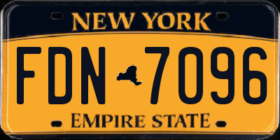 NY license plate FDN7096