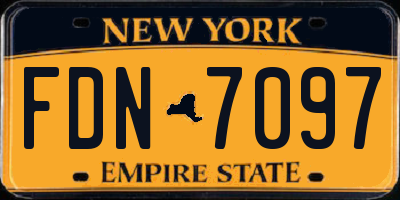 NY license plate FDN7097