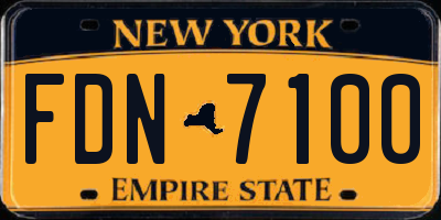 NY license plate FDN7100