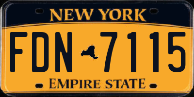 NY license plate FDN7115