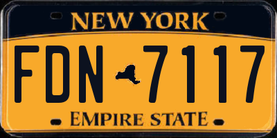 NY license plate FDN7117