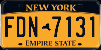 NY license plate FDN7131