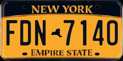 NY license plate FDN7140