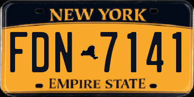 NY license plate FDN7141