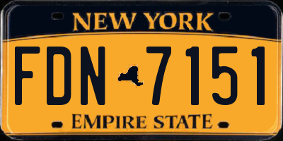 NY license plate FDN7151