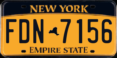 NY license plate FDN7156