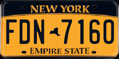 NY license plate FDN7160