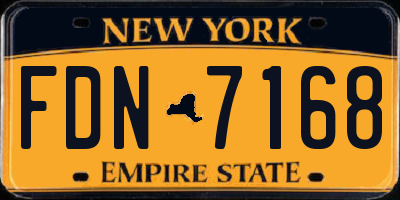 NY license plate FDN7168