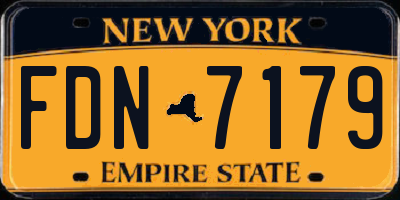 NY license plate FDN7179