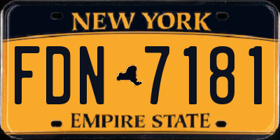 NY license plate FDN7181