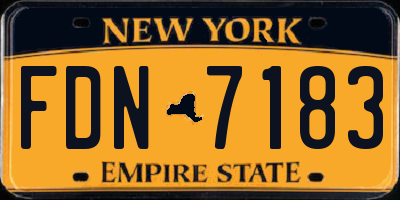 NY license plate FDN7183