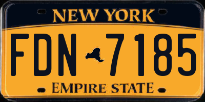 NY license plate FDN7185