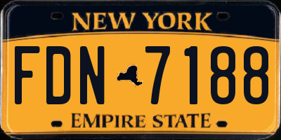 NY license plate FDN7188