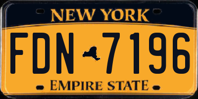 NY license plate FDN7196