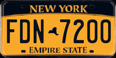 NY license plate FDN7200