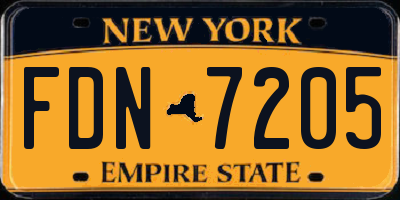 NY license plate FDN7205