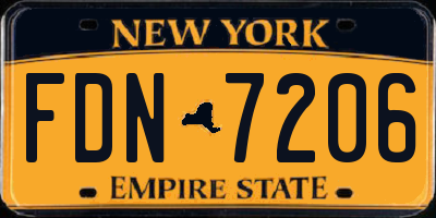 NY license plate FDN7206
