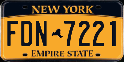 NY license plate FDN7221