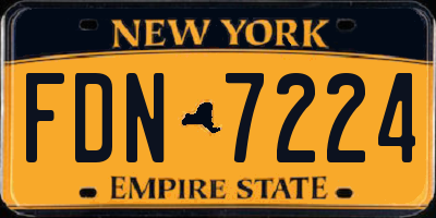 NY license plate FDN7224
