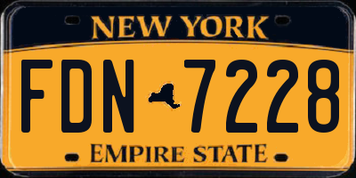NY license plate FDN7228