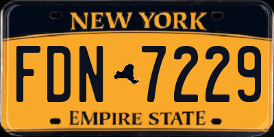 NY license plate FDN7229