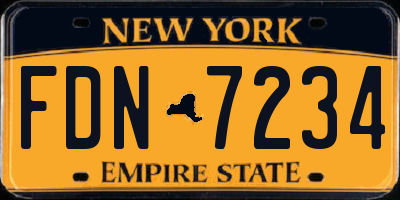 NY license plate FDN7234