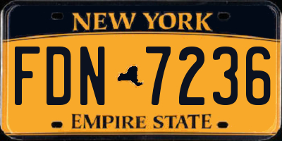 NY license plate FDN7236