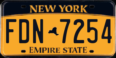 NY license plate FDN7254