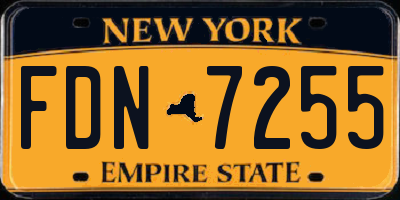 NY license plate FDN7255