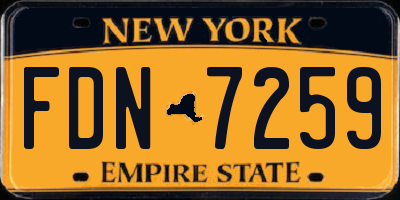 NY license plate FDN7259