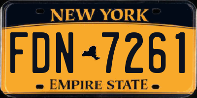 NY license plate FDN7261