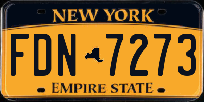 NY license plate FDN7273