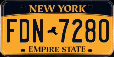 NY license plate FDN7280