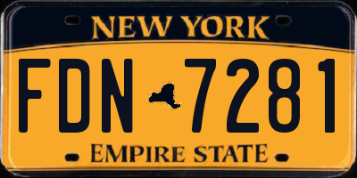 NY license plate FDN7281