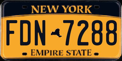 NY license plate FDN7288