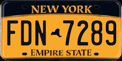 NY license plate FDN7289