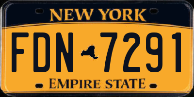 NY license plate FDN7291