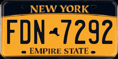 NY license plate FDN7292