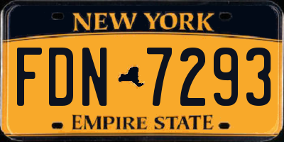 NY license plate FDN7293