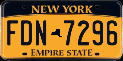 NY license plate FDN7296
