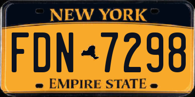 NY license plate FDN7298