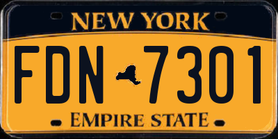 NY license plate FDN7301