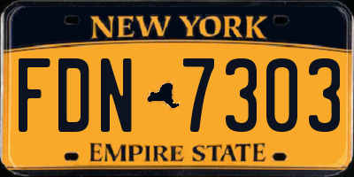 NY license plate FDN7303