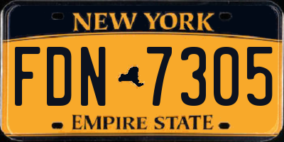 NY license plate FDN7305