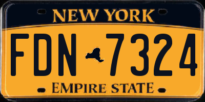 NY license plate FDN7324